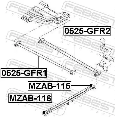 FEBEST Mounting, control/trailing arm (MZAB-115)
