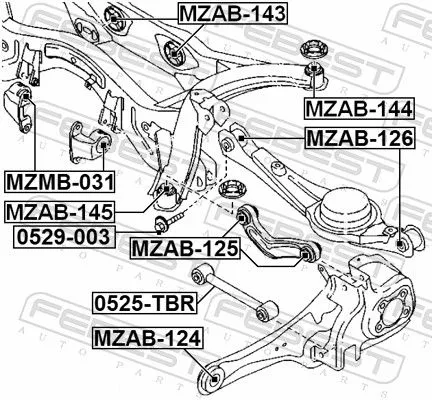 FEBEST Mounting, control/trailing arm (MZAB-124)