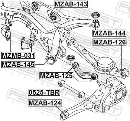 FEBEST Mounting, control/trailing arm (MZAB-126)
