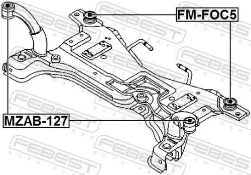 FEBEST Bushing, axle beam (MZAB-127)