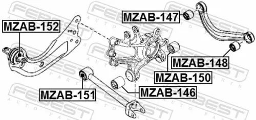 FEBEST Mounting, control/trailing arm (MZAB-151)