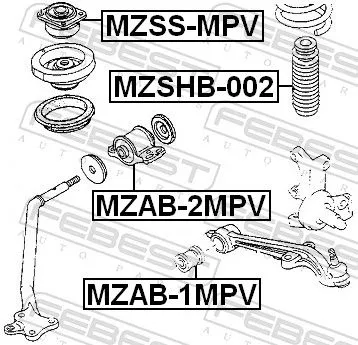 FEBEST Mounting, control/trailing arm (MZAB-2MPV)