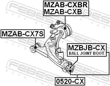 FEBEST Mounting, control/trailing arm (MZAB-CX7S)