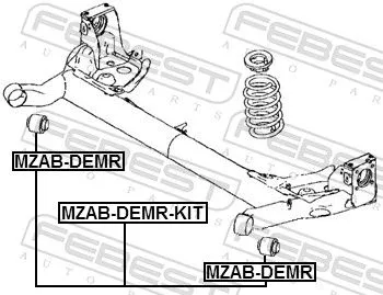 FEBEST Bushing, axle beam (MZAB-DEMR)