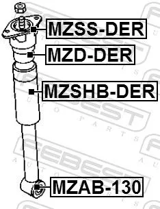 FEBEST Rubber Buffer, suspension (MZD-DER)