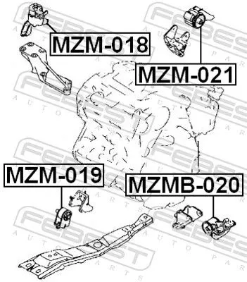 FEBEST Mounting, engine (MZM-021)