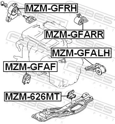 FEBEST Mounting, engine (MZM-626MT)