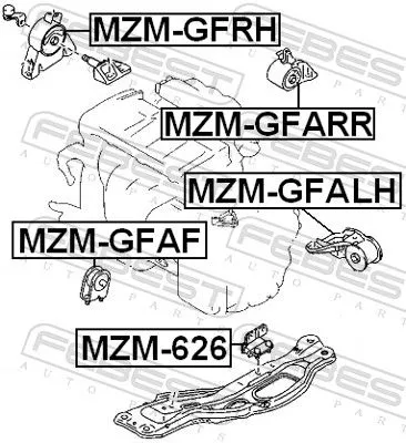 FEBEST Mounting, engine (MZM-GFAF)