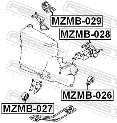 FEBEST Mounting, engine (MZMB-029)