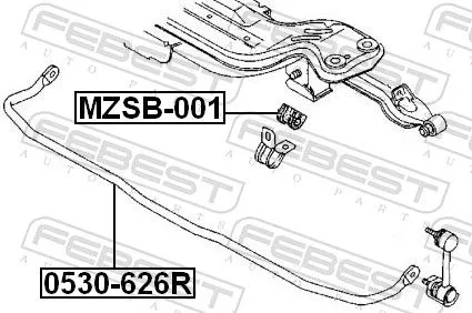 FEBEST Mounting, stabiliser bar (MZSB-001)