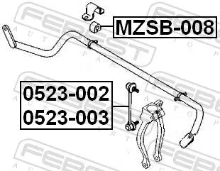 FEBEST Mounting, stabiliser bar (MZSB-008)