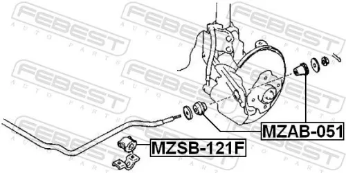 FEBEST Mounting, stabiliser bar (MZSB-121F)