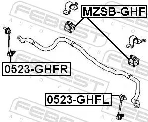 FEBEST Mounting, stabiliser bar (MZSB-GHF)