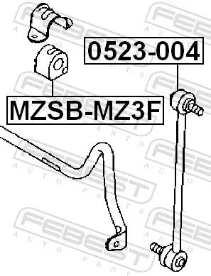 FEBEST Mounting, stabiliser bar (MZSB-MZ3F)