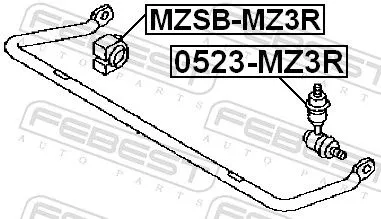 FEBEST Mounting, stabiliser bar (MZSB-MZ3R)