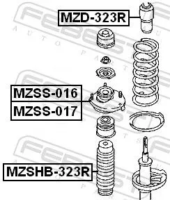 FEBEST Protective Cap/Bellow, shock absorber (MZSHB-323R)
