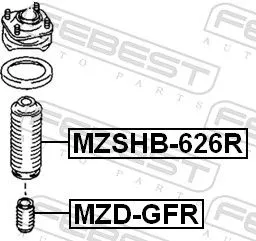 FEBEST Protective Cap/Bellow, shock absorber (MZSHB-626R)