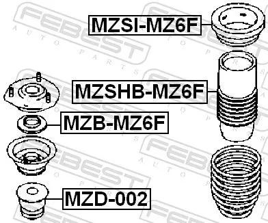 FEBEST Protective Cap/Bellow, shock absorber (MZSHB-MZ6F)