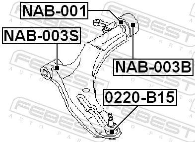 FEBEST Mounting, control/trailing arm (NAB-001)