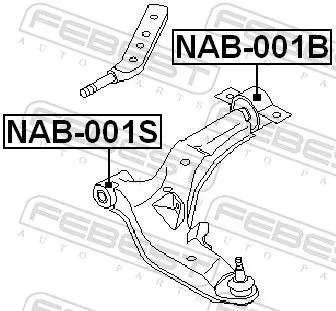 FEBEST Mounting, control/trailing arm (NAB-001B)