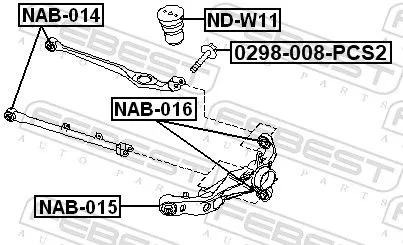 FEBEST Mounting, control/trailing arm (NAB-014)