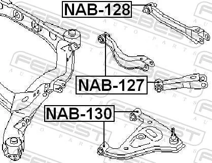 FEBEST Mounting, control/trailing arm (NAB-127)