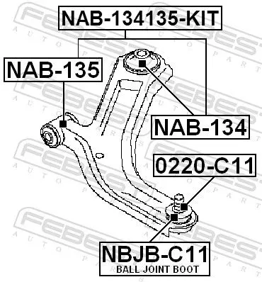 FEBEST Mounting, control/trailing arm (NAB-134)