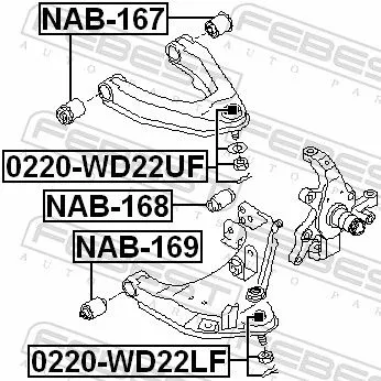 FEBEST Mounting, control/trailing arm (NAB-168)