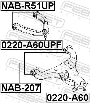 FEBEST Mounting, control/trailing arm (NAB-207)