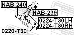 FEBEST Mounting, control/trailing arm (NAB-239)