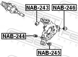 FEBEST Mounting, control/trailing arm (NAB-246)