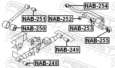 FEBEST Mounting, control/trailing arm (NAB-254)