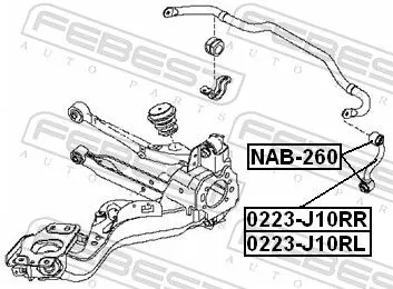 FEBEST Mounting, control/trailing arm (NAB-260)