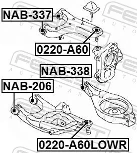 FEBEST Mounting, control/trailing arm (NAB-338)