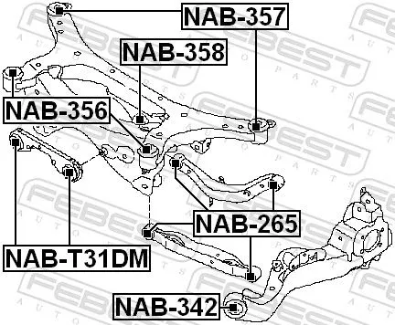 FEBEST Mounting, control/trailing arm (NAB-342)