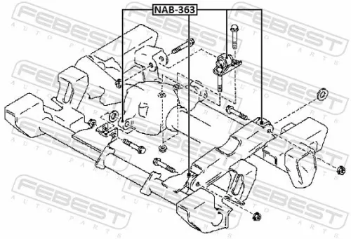 FEBEST Mounting, differential (NAB-363)
