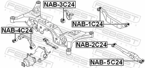 FEBEST Mounting, control/trailing arm (NAB-5C24)