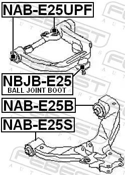 FEBEST Mounting, control/trailing arm (NAB-E25UPF)