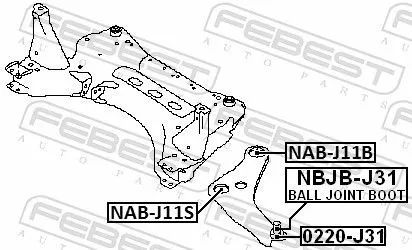FEBEST Mounting, control/trailing arm (NAB-J11S)