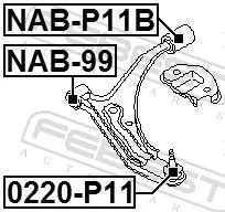 FEBEST Mounting, control/trailing arm (NAB-P11B)