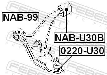 FEBEST Mounting, control/trailing arm (NAB-U30B)