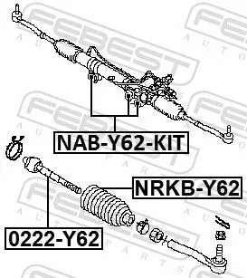 FEBEST Mounting, steering gear (NAB-Y62-KIT)