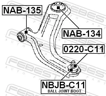 FEBEST Repair kit, supporting/ball joint (NBJB-C11)