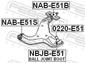 FEBEST Repair kit, supporting/ball joint (NBJB-E51)