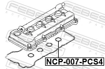 FEBEST Gasket, cylinder head cover (NCP-007-PCS4)