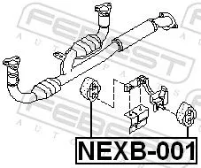 FEBEST Rubber Buffer, muffler (NEXB-001)
