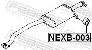 FEBEST Rubber Buffer, muffler (NEXB-003)