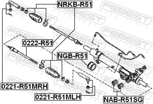 FEBEST Mounting, steering gear (NGB-R51)