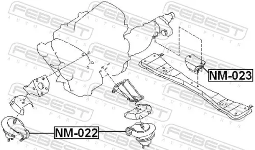 FEBEST Mounting, automatic transmission (NM-023)