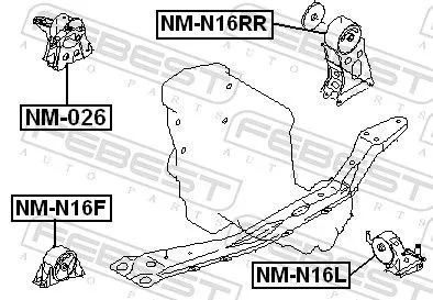 FEBEST Mounting, engine (NM-026)